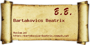 Bartakovics Beatrix névjegykártya